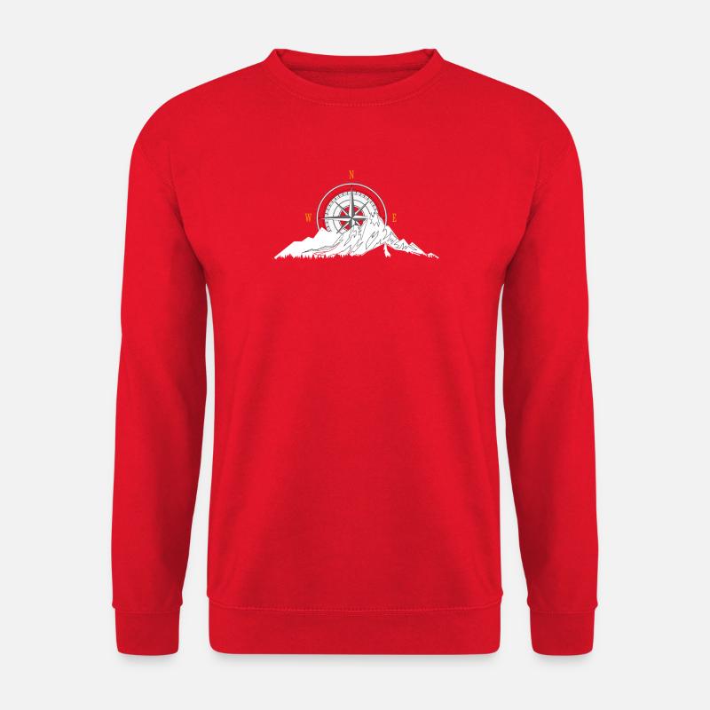 Berg und Kompass - Unisex Pullover - Rot