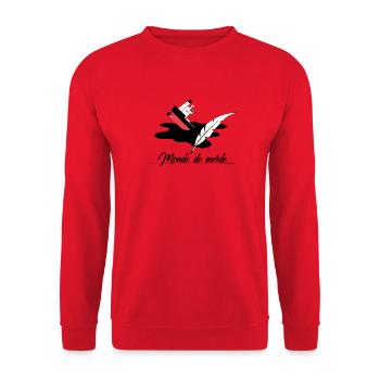 Shit World - Unisex Sweatshirt - red - Front - Alina (178cm) & Michal (187cm)