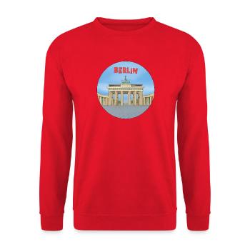 The City of Berlin in Germany - Unisex Sweatshirt - red - Front - Alina (178cm) & Michal (187cm)