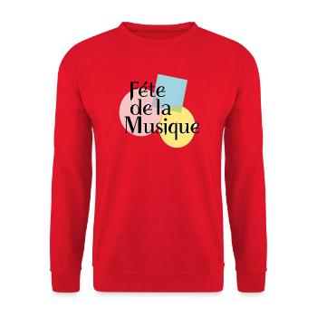 Pastellfarbenes Musikfestival - Unisex Pullover - Rot - Vorne - Alina (178cm) & Michal (187cm)