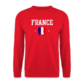 French Flag Paint Strokes Design - Unisex Sweatshirt - red - Front - Alina (178cm) & Michal (187cm)