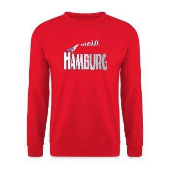 Hamburg Möwe & Moin Design - Unisex Pullover - Rot - Vorne - Alina (178cm) & Michal (187cm)
