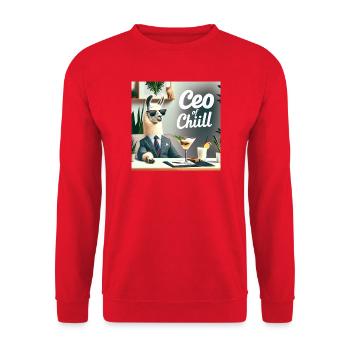 CEO of Chill - Unisex Pullover - Rot - Vorne - Alina (178cm) & Michal (187cm)