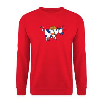 BAVARIAN UNICORN Zugführer Ausbildung - Unisex Pullover - Rot - Vorne - Alina (178cm) & Michal (187cm)