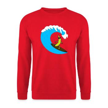 Surfeur de bananes sur la vague - Sweat-shirt Unisexe - rouge - Devant - Alina (178cm) & Michal (187cm)