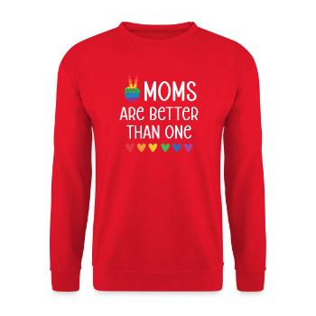 Mois de la fierté LGBTQ - Deux mamans valent mieux qu’une - Sweat-shirt Unisexe - rouge - Devant - Alina (178cm) & Michal (187cm)
