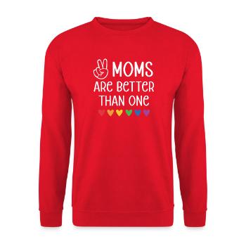 Mois de la fierté LGBTQ - Deux mamans valent mieux qu’une - Sweat-shirt Unisexe - rouge - Devant - Alina (178cm) & Michal (187cm)