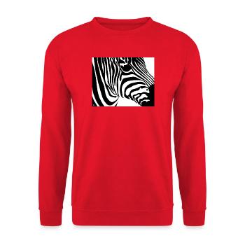 Zebra print: Contrast stripes - Unisex Sweatshirt - red - Front - Alina (178cm) & Michal (187cm)