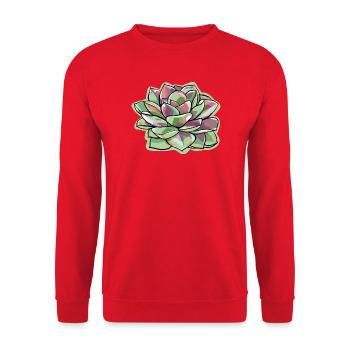 Echeveria Fettblattrosette Sukkulente - Unisex Pullover - Rot - Vorne - Alina (178cm) & Michal (187cm)