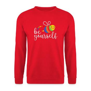 LGBTQ Pride Month - Be Yourself - Unisex Sweatshirt - red - Front - Alina (178cm) & Michal (187cm)