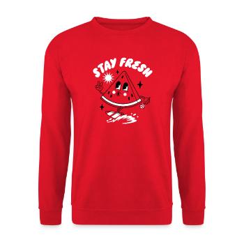 Playful Smile and Surf Motif Design - Unisex Sweatshirt - red - Front - Alina (178cm) & Michal (187cm)