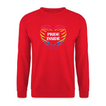 LGBT Pride Monat - Pride Inside - Unisex Pullover - Rot - Vorne - Alina (178cm) & Michal (187cm)