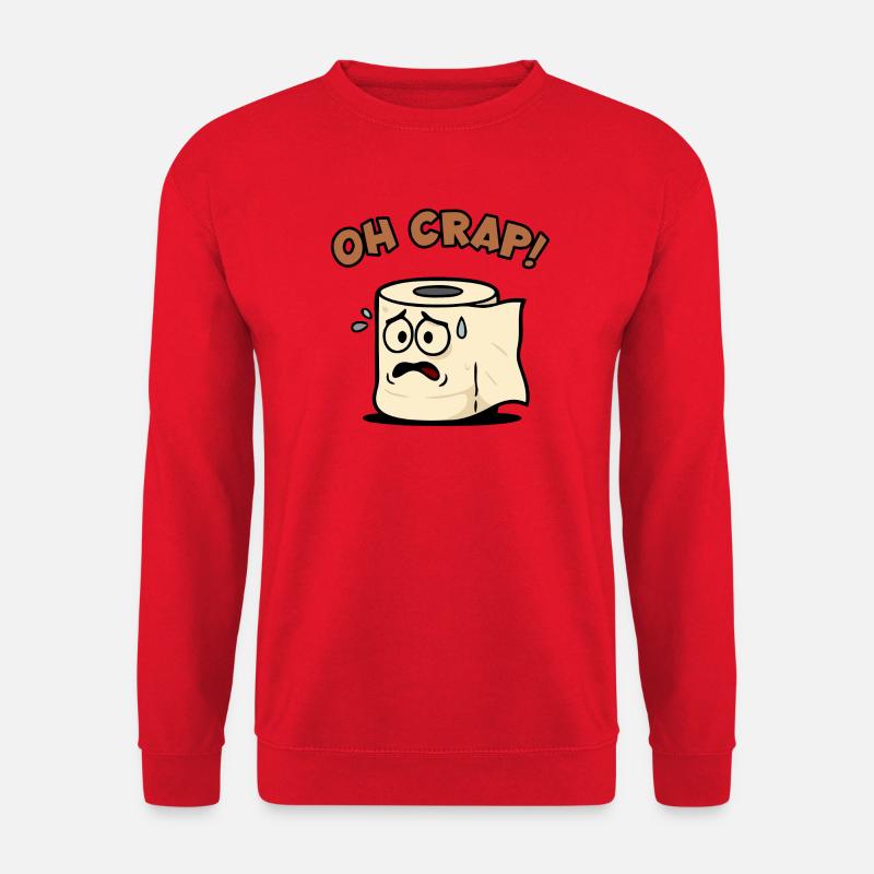 Oh Mist, Klopapier-Zeichnung - Unisex Pullover - Rot