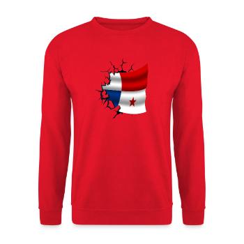 Drapeau du Panama - Panama - Drapeau Broken Design - Sweat-shirt Unisexe - rouge - Devant - Alina (178cm) & Michal (187cm)