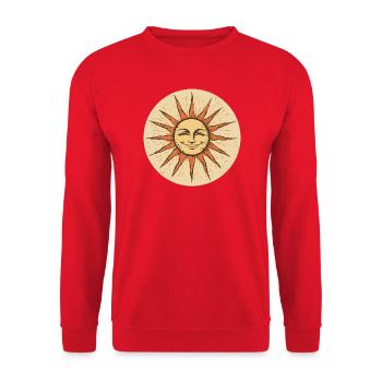 Sonne - Unisex Pullover - Rot - Vorne - Alina (178cm) & Michal (187cm)