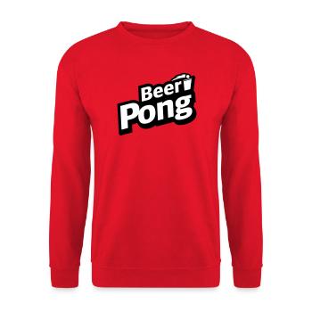 Beer Pong Logo mit Becher - Unisex Pullover - Rot - Vorne - Alina (178cm) & Michal (187cm)