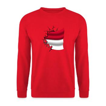Flag of Indonesia - Indonesia - Flag Broken - Unisex Sweatshirt - red - Front - Alina (178cm) & Michal (187cm)