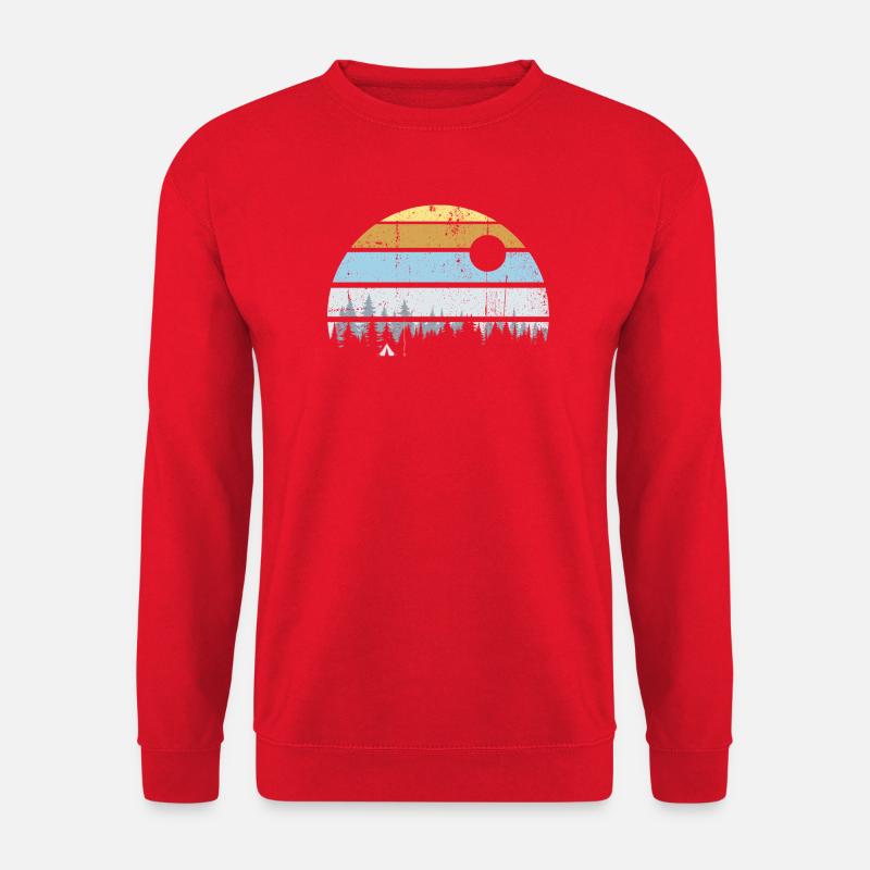 Ruhige Wald-Sonnenuntergangsszene - Unisex Pullover - Rot