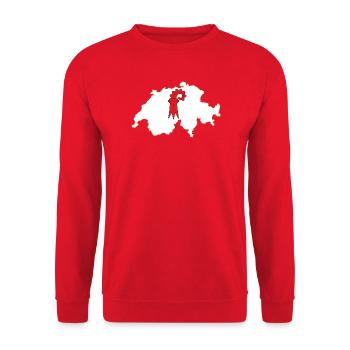 Basel-Landschaft, Schweiz - Unisex Pullover - Rot - Vorne - Alina (178cm) & Michal (187cm)