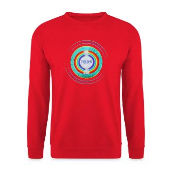 Frieden - Juli 2025 - Sonja von Staden - Unisex Pullover - Rot - Vorne - Alina (178cm) & Michal (187cm)