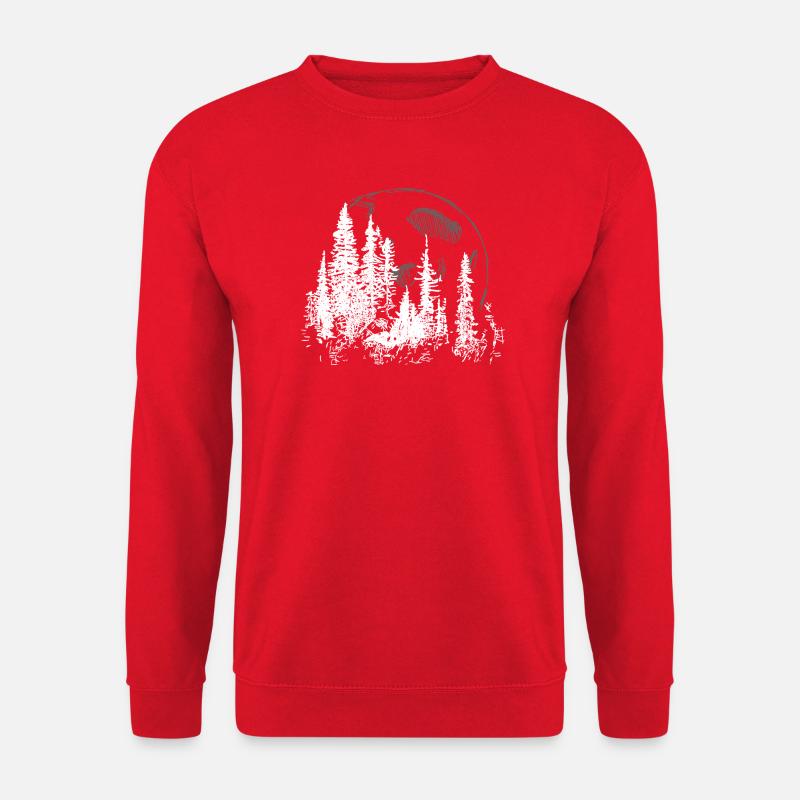 Lunar Forest Silhouette Illustration - Unisex Sweatshirt - red