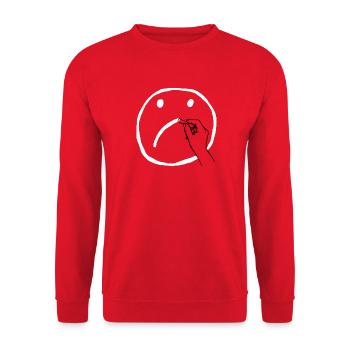 Sad face - Unisex Sweatshirt - red - Front - Alina (178cm) & Michal (187cm)
