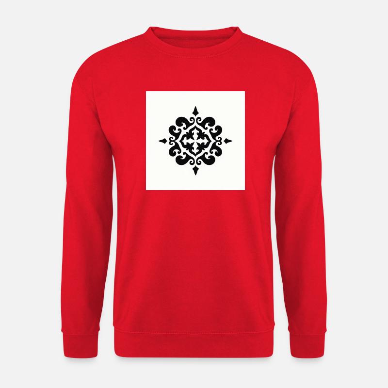 Elegantes schwarzes Ornamentmuster - Unisex Pullover - Rot