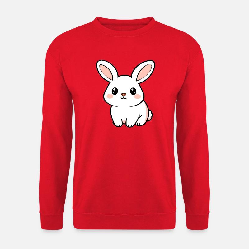 Weisses Kaninchen - Unisex Pullover - Rot