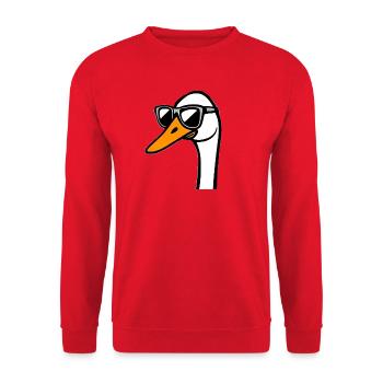Gans - Unisex Pullover - Rot - Vorne - Alina (178cm) & Michal (187cm)