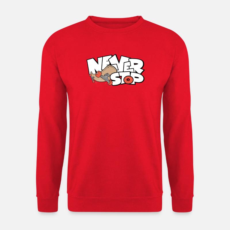 Unaufhörlicher Skateboard Druck - Unisex Pullover - Rot