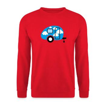Caravane Caravane Nuages Météo Ciel Camper Camp - Sweat-shirt Unisexe - rouge - Devant - Alina (178cm) & Michal (187cm)