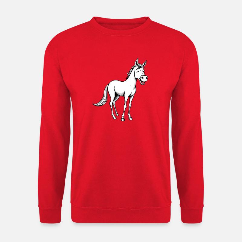 Lustiges Pferd - Unisex Pullover - Rot