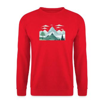 Gebirge - Unisex Pullover - Rot - Vorne - Alina (178cm) & Michal (187cm)
