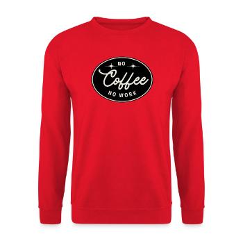 No coffee no work – Minimalist vintage t-shirt ca - Unisex Sweatshirt - red - Front - Alina (178cm) & Michal (187cm)