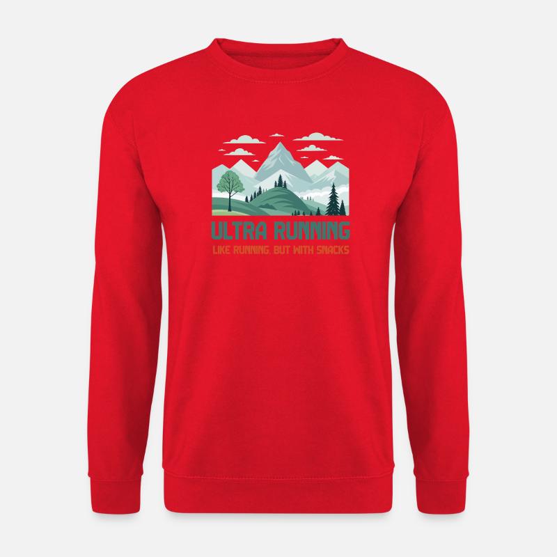 Ultra-Laufen, wie Laufen, aber mit Snacks - Unisex Pullover - Rot