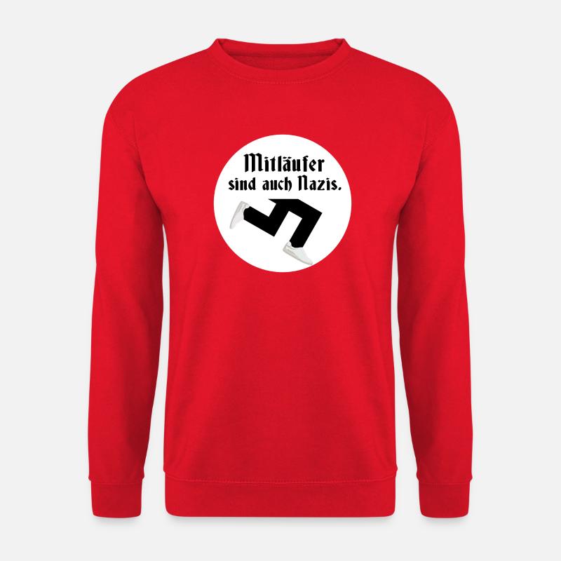 Mitlaufer sind auch Nazis Gegen rechts gegen AFD - Unisex Pullover - Rot