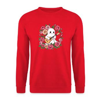 Ghost plays guitar - Unisex Sweatshirt - red - Front - Alina (178cm) & Michal (187cm)