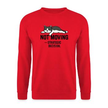 T-shirt Lazy cat – Not moving - Sweat-shirt Unisexe - rouge - Devant - Alina (178cm) & Michal (187cm)