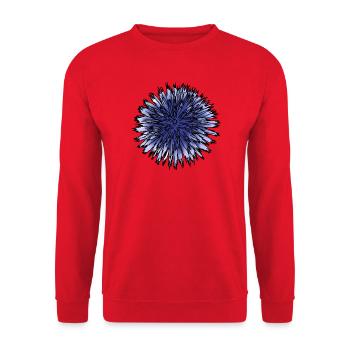 Blue Thistle Flower - Unisex Sweatshirt - red - Front - Alina (178cm) & Michal (187cm)