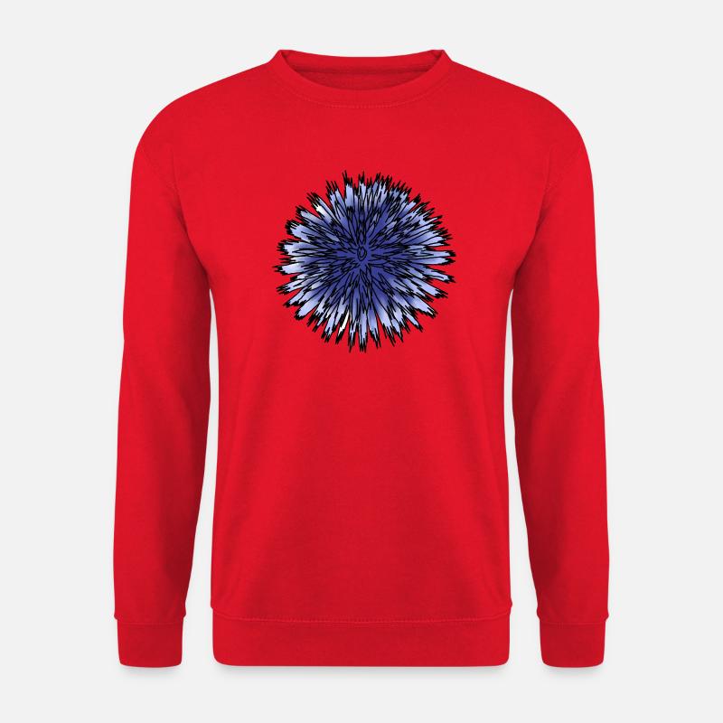 Blue Thistle Flower - Unisex Sweatshirt - red
