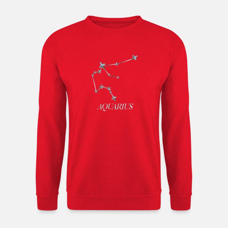 Aquarius Constellation – Silver Minimal Constellation - Unisex Sweatshirt - red