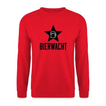 Bierkrug Linienkunst - Unisex Pullover - Rot - Vorne - Alina (178cm) & Michal (187cm)