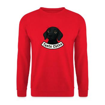 Schweißhund Tante Cäthe - Unisex Pullover - Rot - Vorne - Alina (178cm) & Michal (187cm)