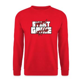 Insert Coffee Start Game – Gamer Café - Unisex Sweatshirt - red - Front - Alina (178cm) & Michal (187cm)