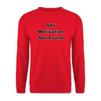 404 Motivation Not Found – Minimalist - Unisex Sweatshirt - red - Front - Alina (178cm) & Michal (187cm)