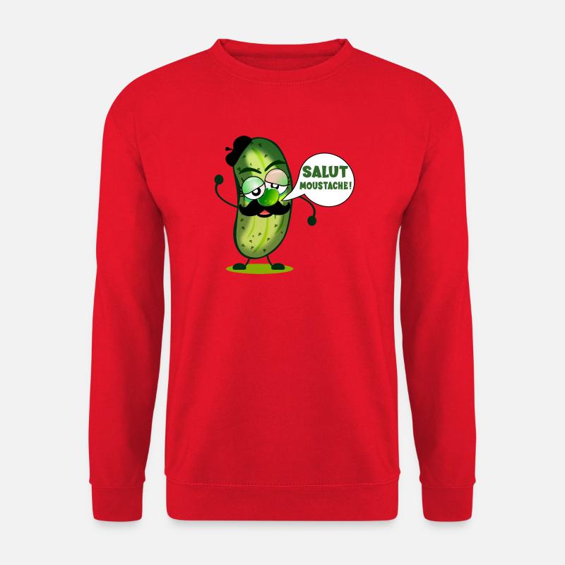 HALLO SCHNURRBART GURKEN - Unisex Pullover - Rot
