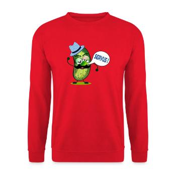 MOUSTACHE GHERKINS BAVARIA SERVUS - Unisex Sweatshirt - red - Front - Alina (178cm) & Michal (187cm)