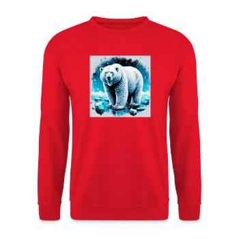 polar bear - Unisex Sweatshirt - red - Front - Alina (178cm) & Michal (187cm)