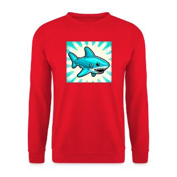 Shark - Unisex Sweatshirt - red - Front - Alina (178cm) & Michal (187cm)