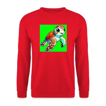 turtle - Unisex Sweatshirt - red - Front - Alina (178cm) & Michal (187cm)